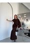 Brown Shawl Design Long Dress - 2