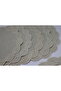 Beige Color Round Embroidered American Service Set, Plate Mat, Supla, Set of 6 - 2