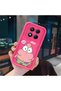 Redmi Note 14 Pro 4g Compatible Pink Red Silicone Case Shockproof Camera Protection