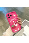iPhone 16 Pro Compatible Pink Red Silicone Case Shockproof Camera Protection - 3