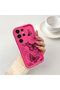 Samsung Galaxy S23 Ultra Compatible Pink Red Silicone Case Shockproof Camera Protection - 2