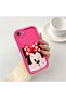 Pink Red Silicone Case Compatible with iPhone 7/8/Se 2020 2022 Shockproof Camera Protection - 3