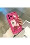 iPhone 16 Pro Max Compatible Pink Red Silicone Case Shockproof Camera Protection - 3