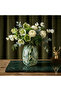 Luna Glass Decorative Vase – Green Patterned Modern Flower Vase, Living Room and Table Decoration