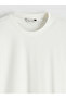 Ecru Crew Neck Men's T-Shirt - 6