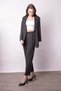 Women's High Waist Side Pocket Belted Boyfriend Silky Textured Spring Fabric Trousers-Anthracite