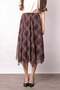 Women's Chiffon Eight-Piece Lined Midi Length Asymmetrical Skirt - Coffee Baklava - 5