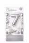 Silver Number 7 Foil Balloon (40X100 cm) – Stylish Birthday & Party Decoration - 2