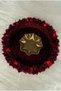 Burgundy Led Lighted Bridal Henna Night Tray and Basket, Wedding, Circumcision, Engagement, Promise, Velvet and Floral - 6