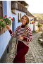 Women's Striped Plus Size Sweater Dress - 2
