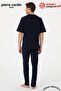 Paris Premium Men's V-Neck Jacquard 100% Cotton Short Sleeve Shorts Boxed 3-Piece Pajama Set - 4