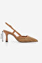 Women's Stiletto Pointed Toe Open Back Hand Knitted Classic Heeled Shoes Reveno Taba - 3