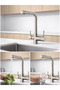 Purified Kitchen Faucet with 3 Outlets Matte Silver Brass Faucet