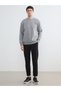 Özmarka New Season Gray Crew Neck Men's Thick Sweatshirt - 2