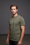 Men's Printed Single Jersey Fabric Basic T-Shirt Slim Fit Cotton Men's T-Shirt Dark Khaki -180 - 4