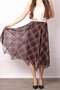 Women's Chiffon Eight-Piece Lined Midi Length Asymmetrical Skirt - Coffee Baklava - 7