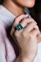 Emerald Blossom Cocktail Ring - 2