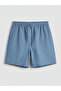 Blue short length men's swim shorts from gulis clothing
