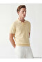 Yellow Polo Neck Men's Knit Sweater