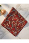 Abstract Pattern Lotus Scarf-Red - 4