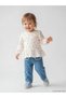Giyçık Storeden Ecru Baby Girl Patterned Blouse and Jean Pants - 6