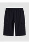 Black Standard Fit Men's Cargo Shorts - 2