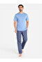 Powder Blue Checkered Short Sleeve Jersey Pyjamas Set (100% Cotton) - 5