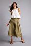 A-Line Regular Waist Pocketed Belted Terry Cotton Midi Skirt H3572Ax26Sp - 3