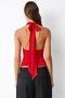 Women's Dual-Use Sandy Fabric Crop Blouse Red - 4