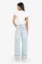 100% Cotton Relax Fit High Waist Straight Leg Long Jean Snow Washed Trousers G4930Ax26Sm - 4