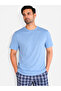 Powder Blue Checkered Short Sleeve Jersey Pyjamas Set (100% Cotton) - 2
