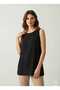 Women's Hijab Sleeveless Black Front Tulle Chiffon Lycra Undershirt Blouse Tunic