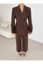 Four Button Women's Jacket and Pants Suit - 5