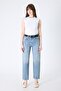 Women's Lycra Mom Jean Pants – Tint Washed High Waist Regular Fit - 2