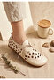 Laser Cut Lace-Up Ballerina Women's Shoes (Genuine Leather)