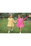 Girls' 2-Piece Dress Set - Yellow and Pink Ruffled Sleeves Cotton Summer Dresses (with Buckle Gift) - 5
