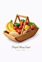 Multi-Purpose Wooden Basket – Baby 40 Uçurma, Bathroom & Kitchen Organizer Decorative Premium Design - 6