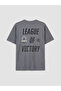 Gray Crew Neck Printed Boy's T-Shirt - 2