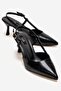 Women's Black Thin Strap Pointed Toe Elegant Stylish Shoes 6 cm Heeled