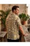Men's Mustard Tropical Patterned Cuban Collar Short Sleeve Oversize Shirt – Th407 - 2