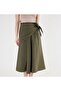 Side Tie Detail, Elastic Waist, Midi Length Skirt