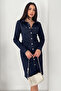 Women's Navy Blue Jean Dress – Buttoned Fit Denim Dress - 5