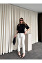 Beige Cut-Leg Jean with Detailed Trim - 520 - 4