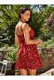 Women's Floral Patterned Strappy Summer Single Jersey Dress - 4