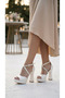 Stone Detailed Women's Wedding Engagement Heeled Shoes - 4