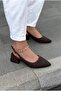 Dunes High Heels Acıkahve Satin Black Stone - 5