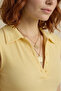 Women's Yellow Collared Buttoned Elasthane Camisole Sleeveless Blouse - 2
