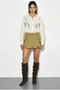 Women's Ecru Embroidered Seasonal Oversize Shirt 71756 60286056 - 3