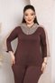Plus Size Polka Dot Tulle Detailed Hooded Set with Spanish Flare Slits, Comfortable Fit Two-Piece Set - 8