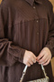 Women's Self-Patterned Ribbed Shirt Brown - 6